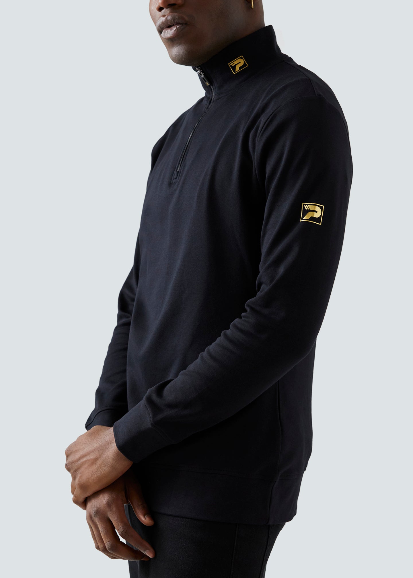 Nat 1/4 Zip Top - Black